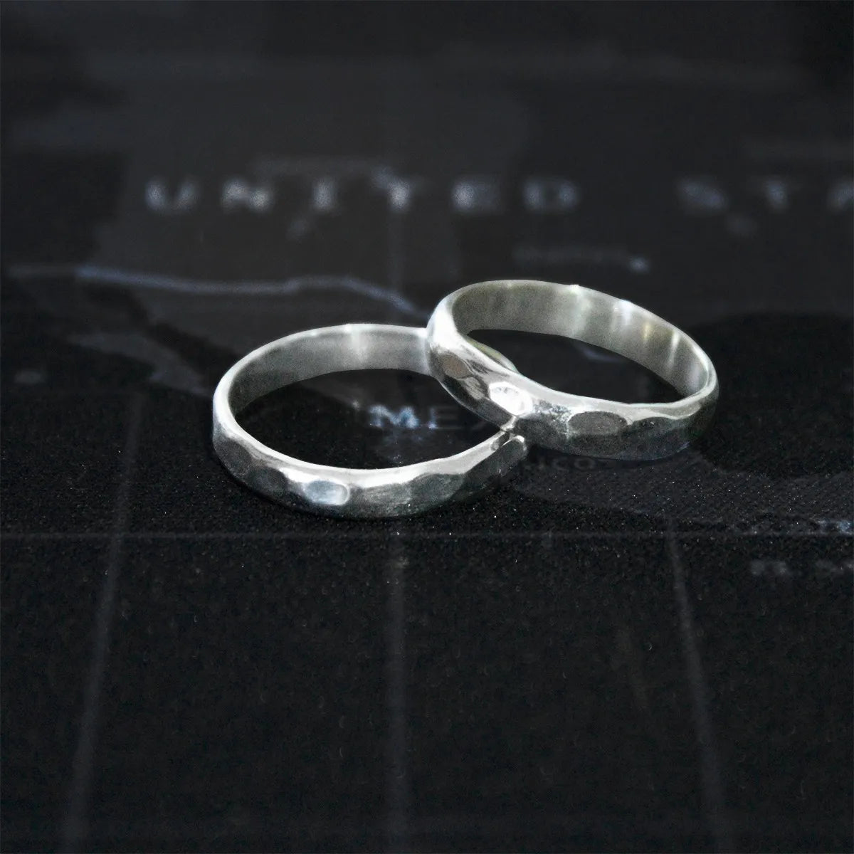 Anillo Martillado 4mm Plata 925 Argolla Matrimonio Boda