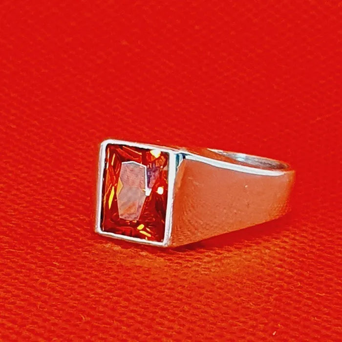 Anillo Diego Plata 925 Zirconia 8x10mm Diseño Exclusivo Nice