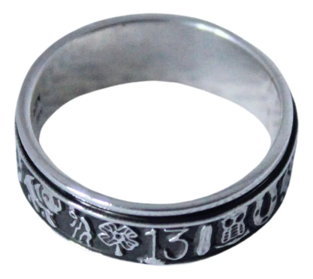 Anillo Giratorio Plata 925 Amuleto Suerte Hombre Mujer Taxco