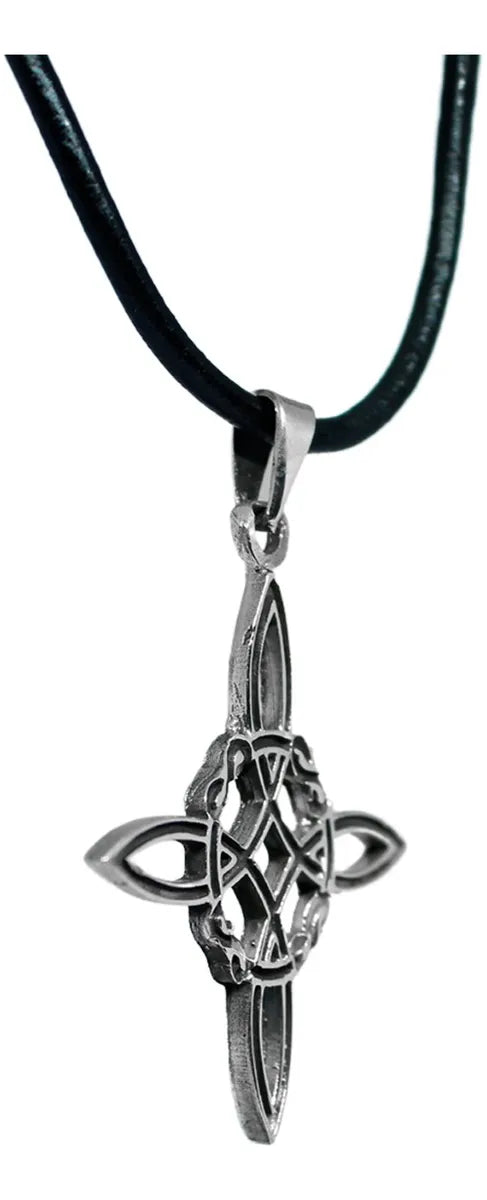 Dije Nudo Bruja Celta Plata 925 Protección Cordón De Piel | Joyería Gamma