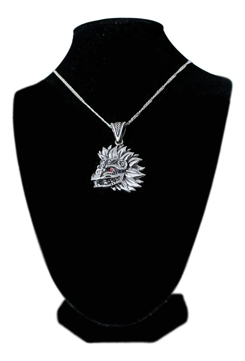Dije Kukulkán Serpiente Emplumada Maya Plata 925 Con Cordón