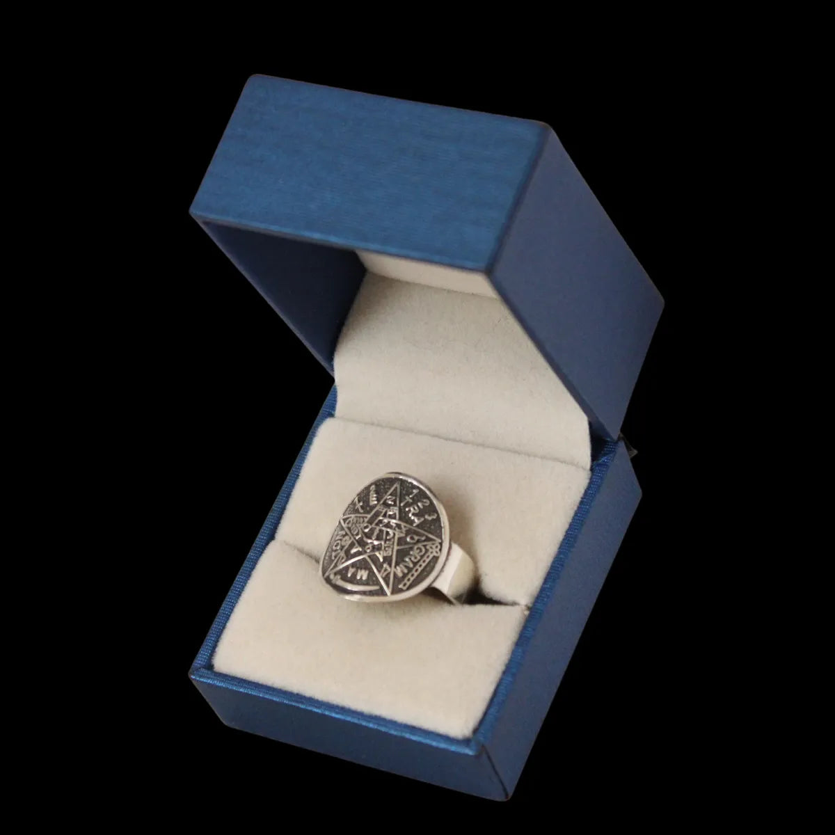 Anillo Tetragrámaton Plata 925 Protección Esotérica Amuleto