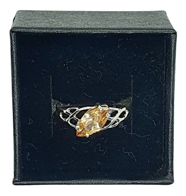 Anillo Compromiso Némesis Plata 925 Mujer Promesa Matrimonio Ocre