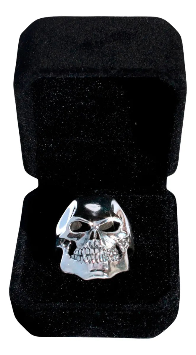 Anillo Para Hombre Cráneo Terrible Plata Maciza 925 Calavera