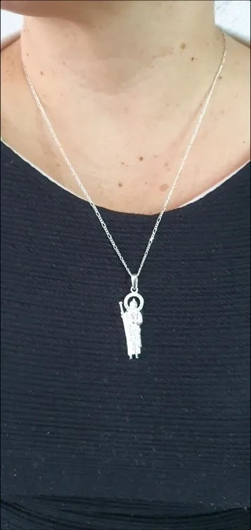 Dije San Judas Plata 925 Cadena Hombre Mujer Zirconia Regalo Diamante