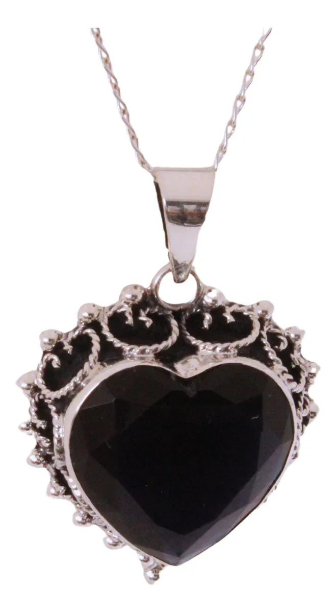 Dije Titanic Corazones Plata 925 Taxco Cristal Hecho A Mano