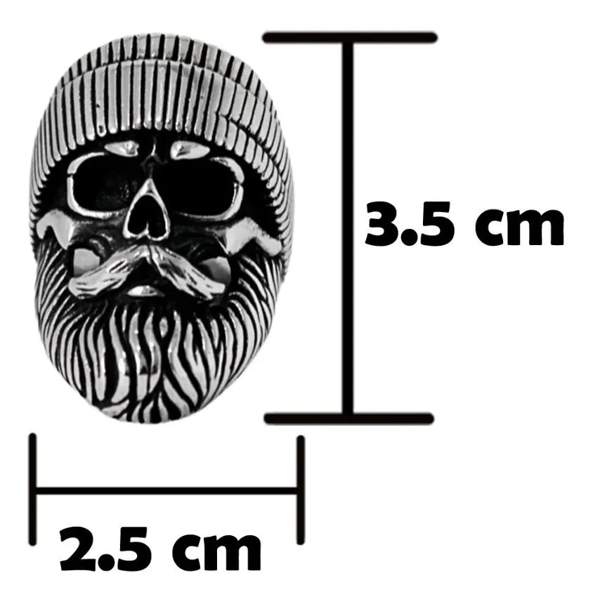 Anillo Hombre Calavera Plata 925 Motociclista El Barbas
