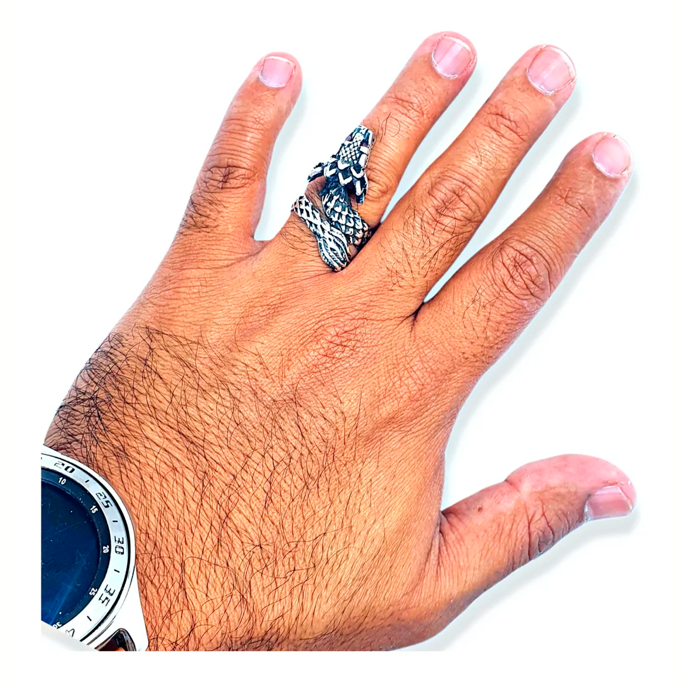 Anillo Quetzalcóatl Hombre Plata 925 Maciza Ajustable | Joyería Gamma
