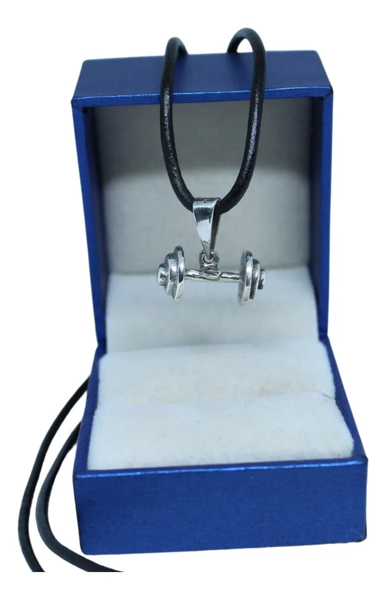 Kit Dije Mancuernita Plata 925 Cordón Piel Y Argollas Plata