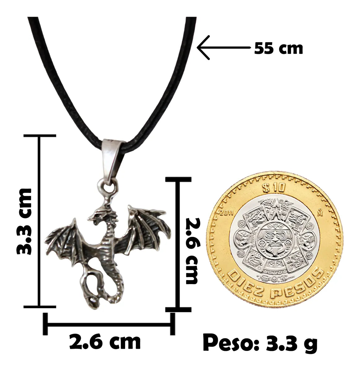 Dije Dragón Collar De Hombre O Mujer Plata 925 Joyeria Gamma Plateado