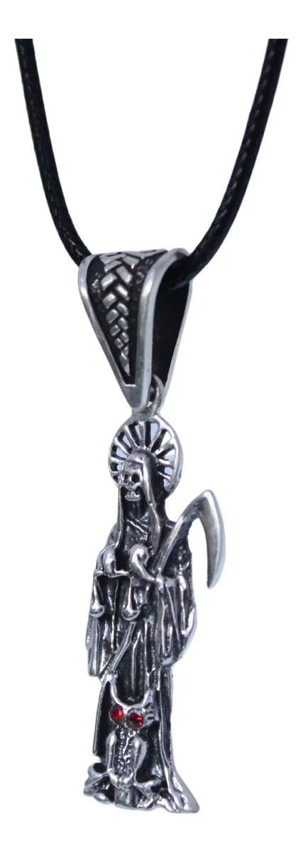 Collar Santa Muerte Plata 925 Dije Hombre Mujer Joyería Nice Plateado