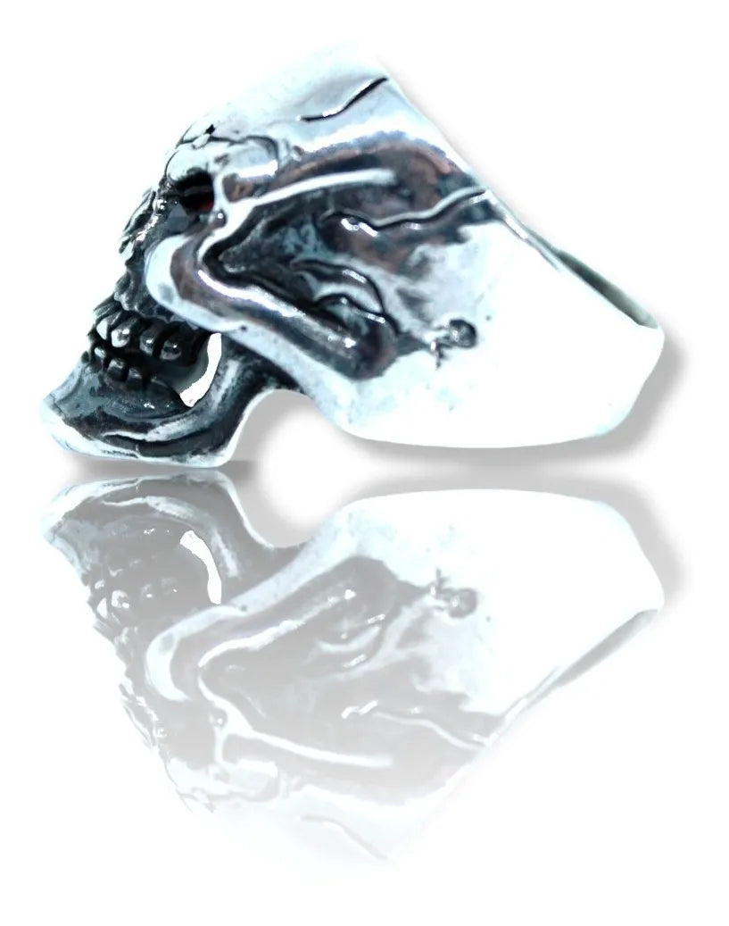 Anillo Hombre Calavera Plata 925 Cráneo Macizo Gótico Cráneo