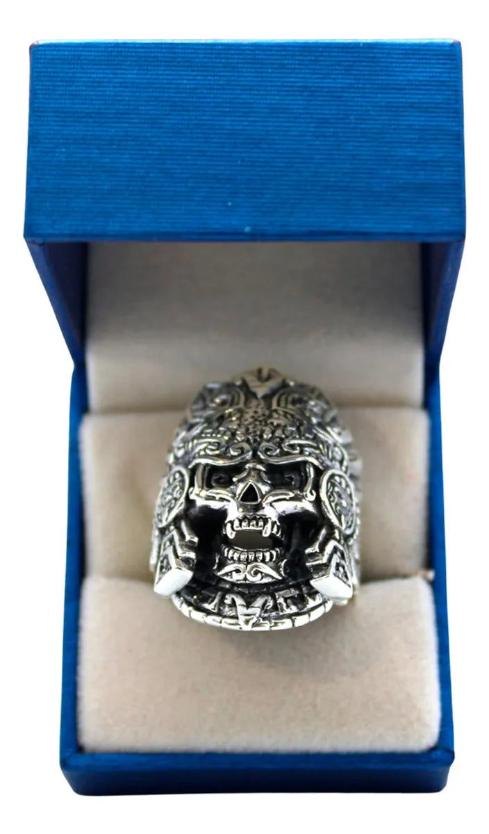 Anillo Hombre Plata 925 Mictlantecuhtli Dios Muerte Macizo