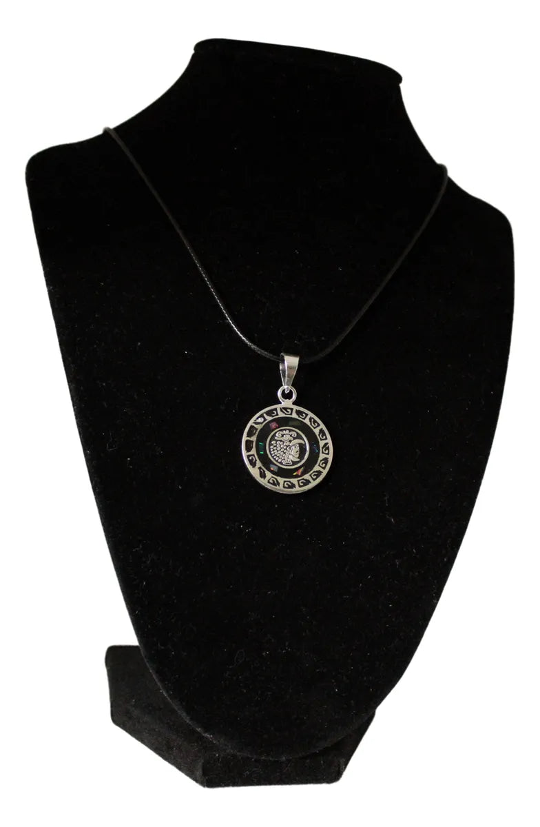 Dije Calendario Azteca Ópalo Guerrero Jaguar Plateado Plateado