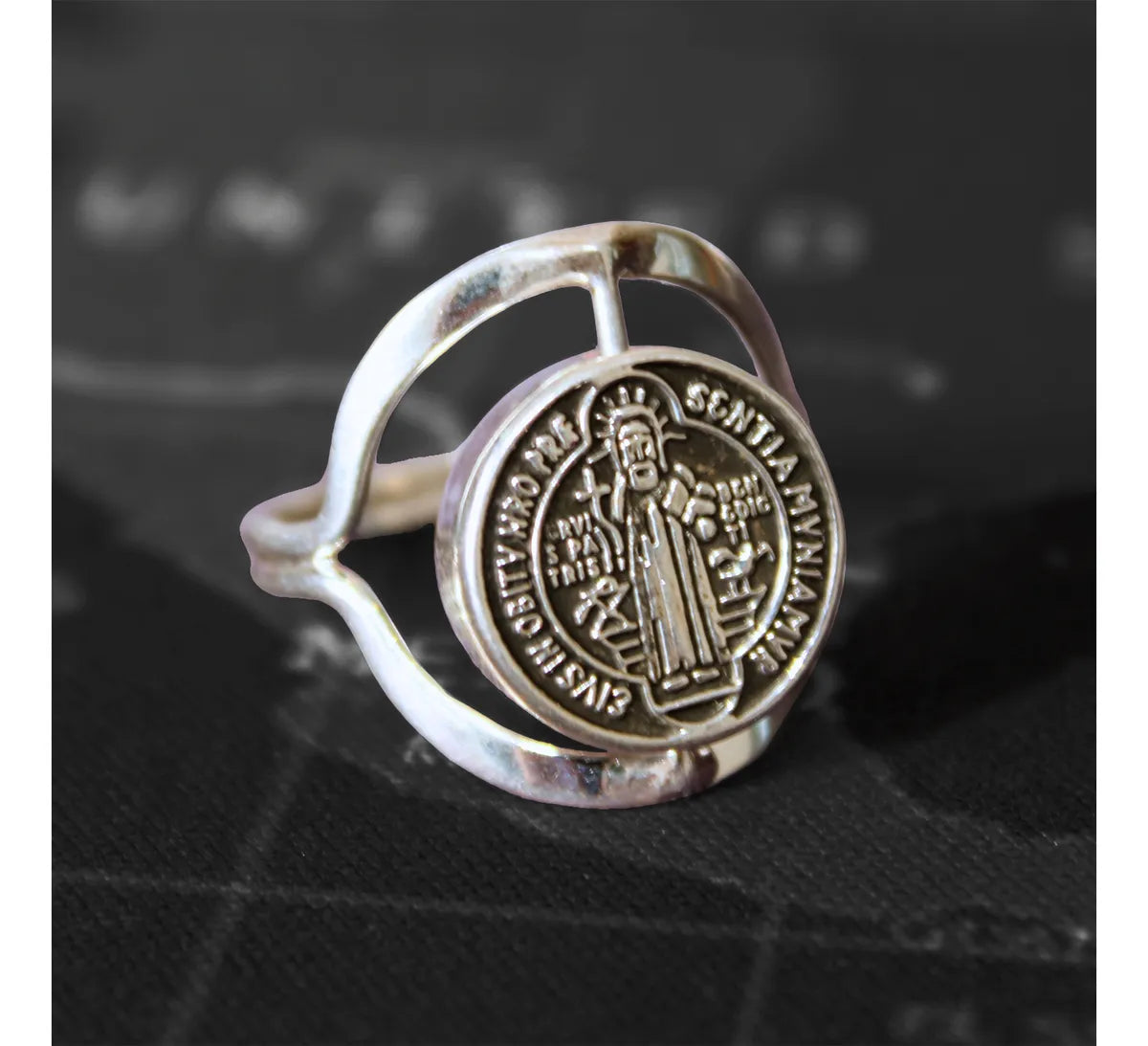 Anillo Mujer Plata 925 San Benito Rotatorio Doble Vista Nice