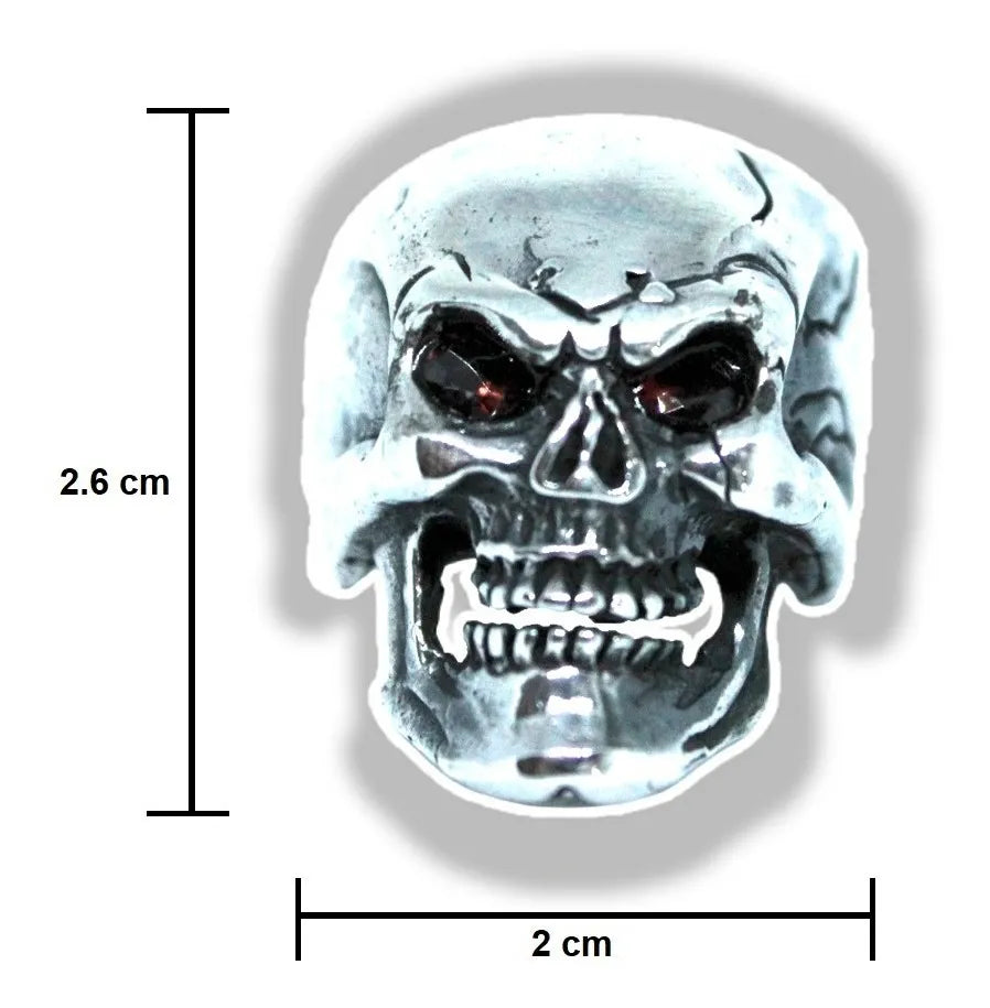 Anillo Hombre Calavera Plata 925 Cráneo Macizo Gótico Cráneo
