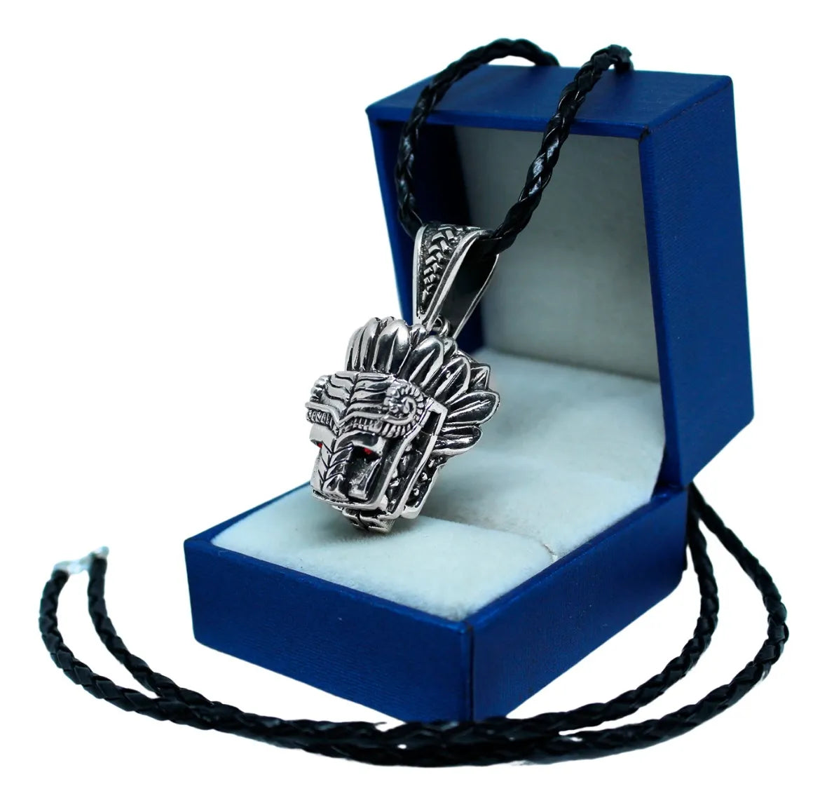 Dije Quetzalcóatl Serpiente Emplumada Plata 925 Con Cordón