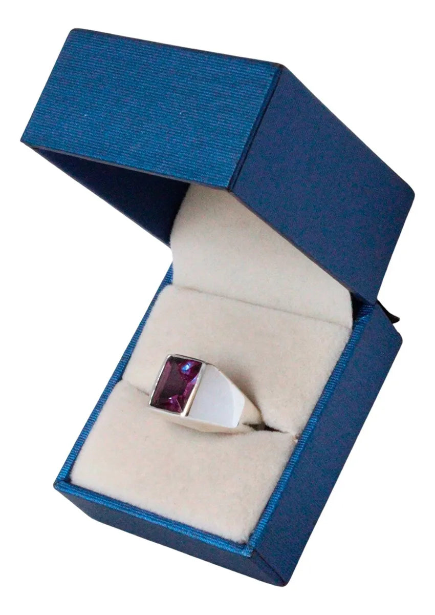 Anillo Hombre Plata 925 Alberto Alejandrina 8x10mm Taxco