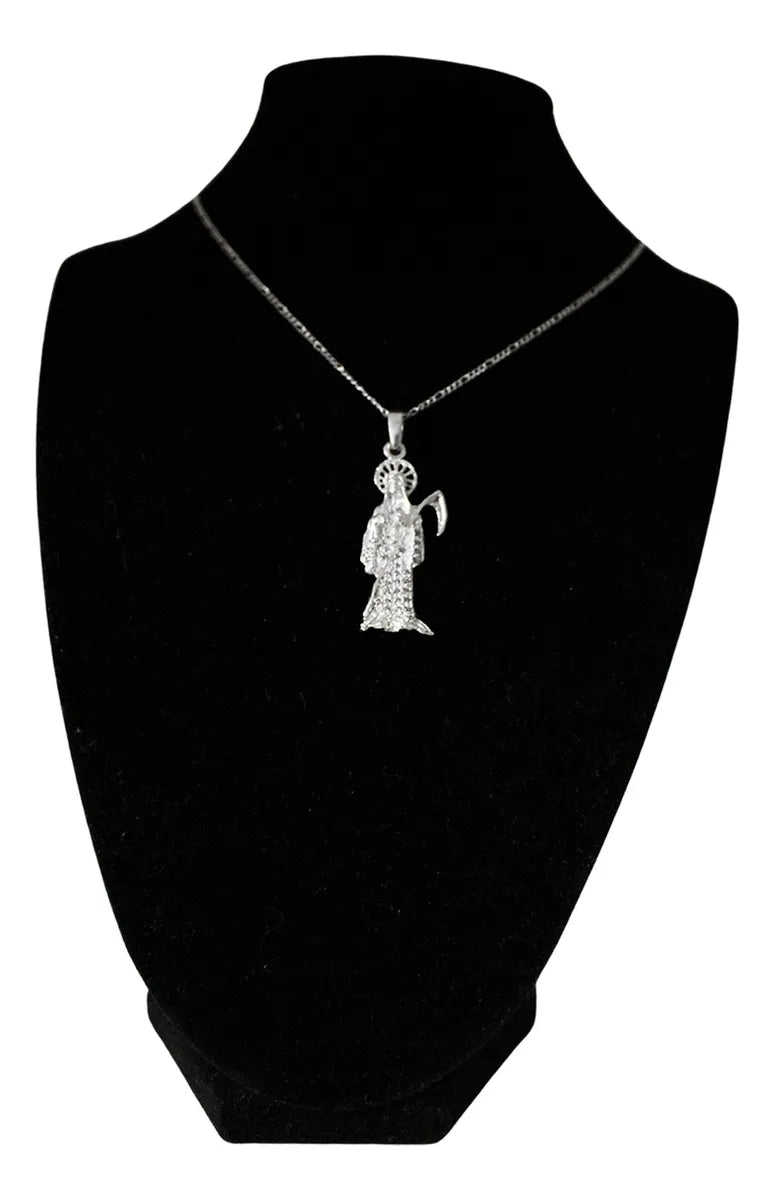 Dije Santa Muerte Plata925 Hombre Mujer Zirconia Regalo Nice Plateado