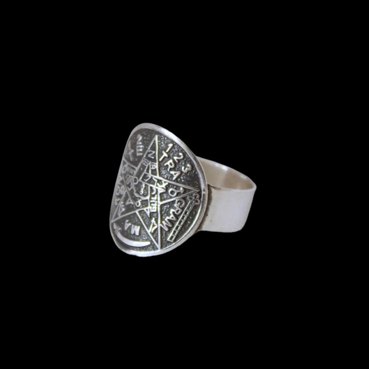 Anillo Tetragrámaton Plata 925 Protección Esotérica Amuleto