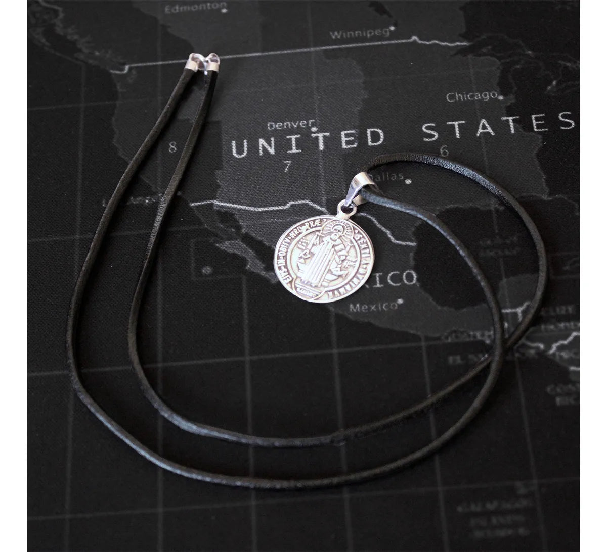 Medalla San Benito Plata 925 Dije Collar Protección Unisex Plateado