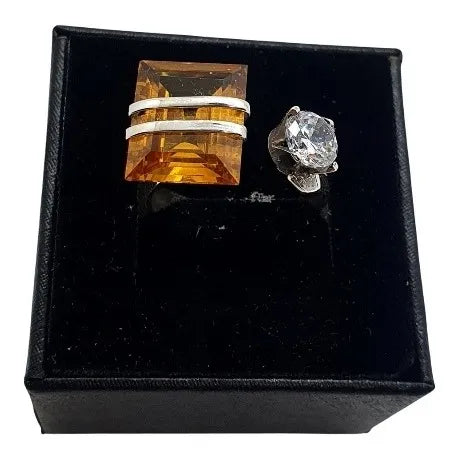 Anillo De Mujer Citlallicu Plata 925 Promesa Dama Compromiso Dorado Y Diamante