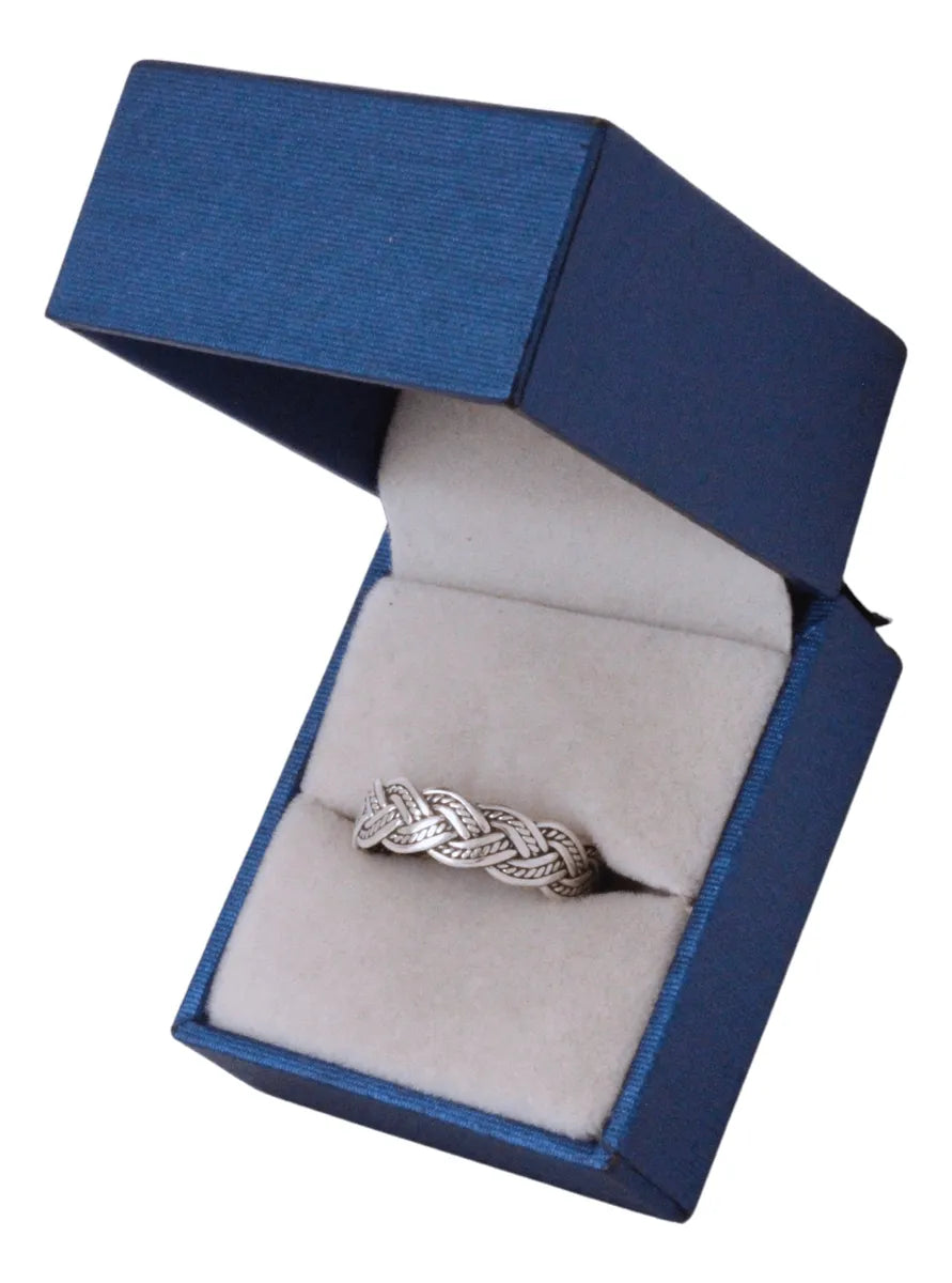 Anillo Entrelazado Plata 925 Argolla 5mm Hombre Mujer Unisex