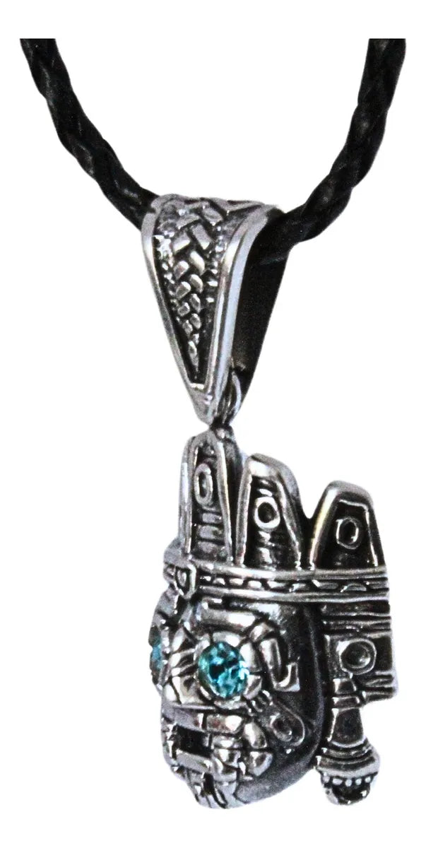 Dije Dios Tlaloc Plata 925 Azteca Maya Cordón Piel Hombre Plateado