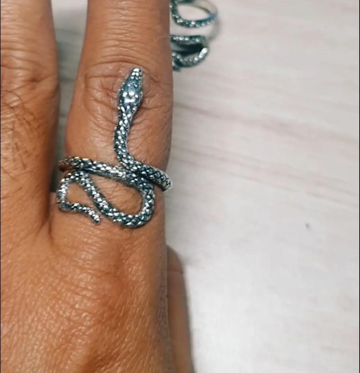 Anillo Serpiente Plata 925 Víbora Hombre Mujer Unisex Gótico | Joyería Gamma