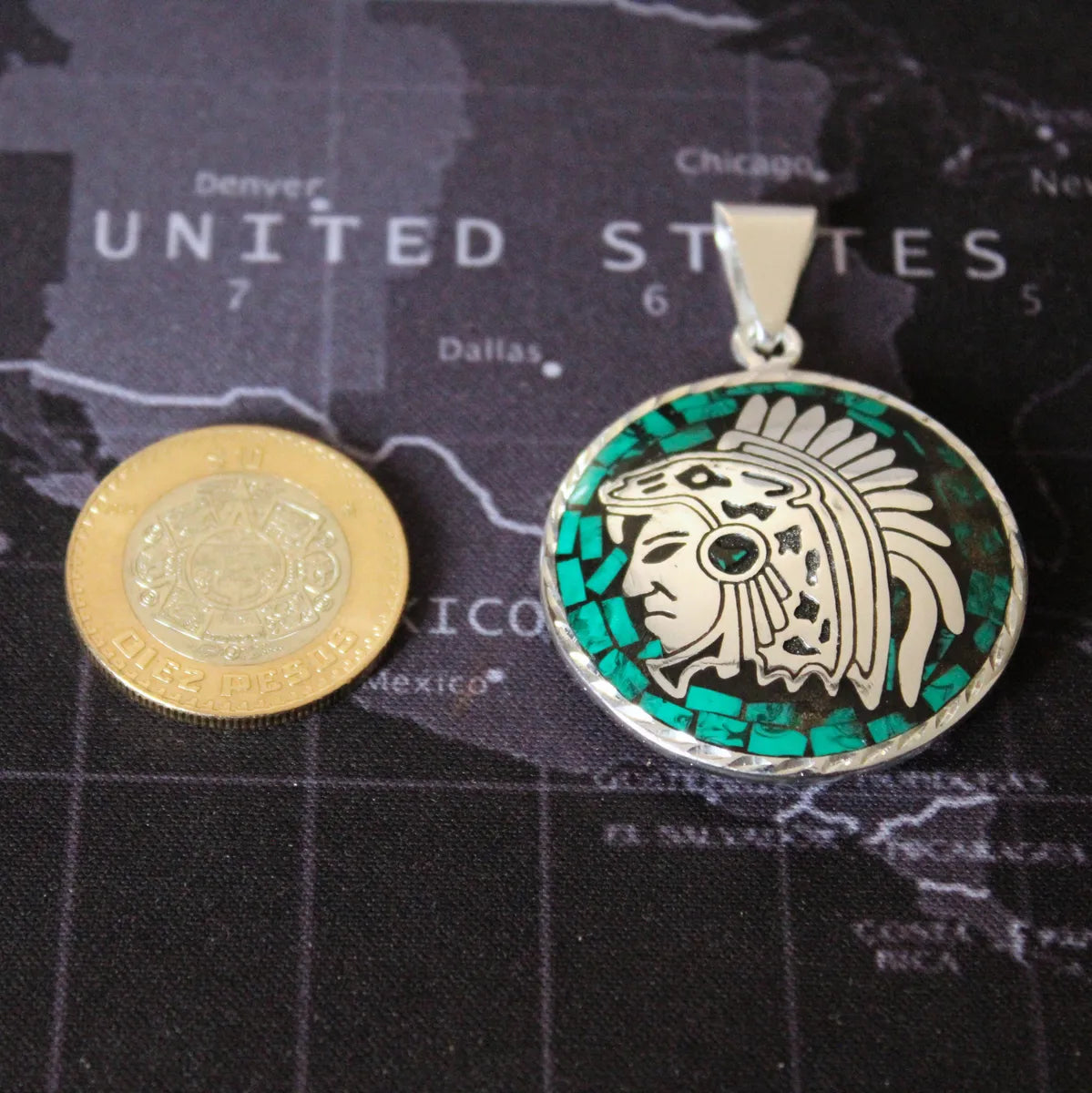 Dije Calendario Azteca Guerrero Jaguar Plata 925 Hombre Nice Plateado