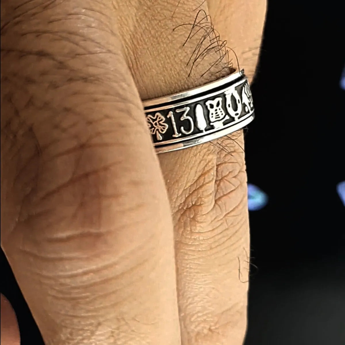 Anillo Giratorio Plata 925 Amuleto Suerte Hombre Mujer Taxco