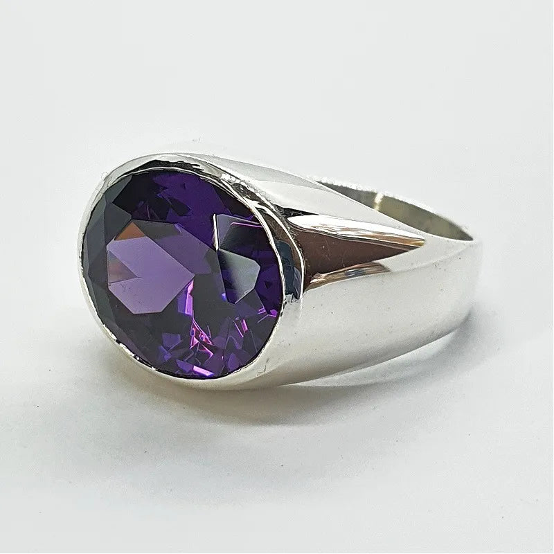 Anillo Luis Plata 925 Zirconia Alejandrina 12x14mm Hombre