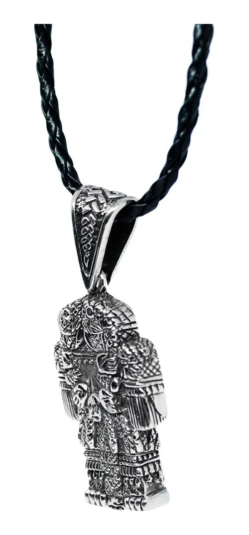 Dije Coatlicue Madre Dioses Aztecas Plata 925 Cordón Piel