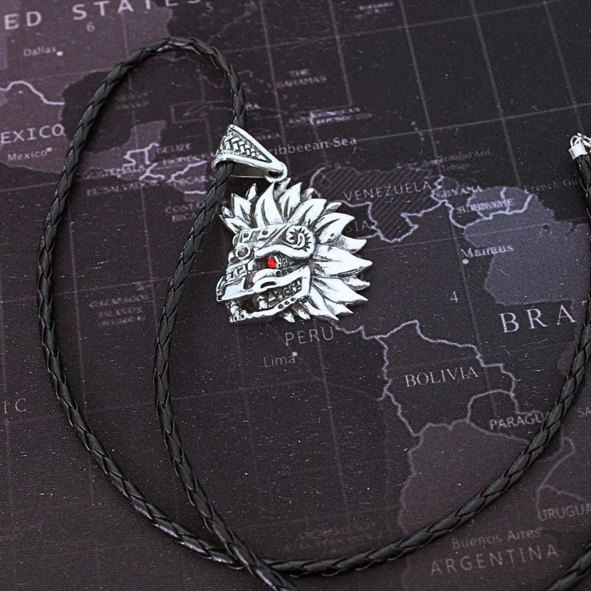 Dije Kukulkán Serpiente Emplumada Maya Plata 925 Con Cordón