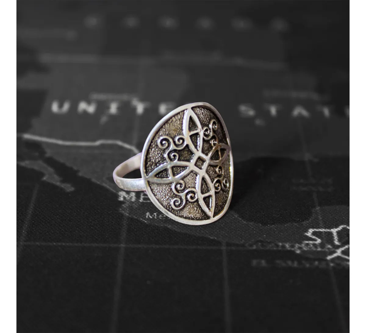 Anillo Nudo De Bruja Plata 925 Mujer Protección Amuleto Nice Plateado Ajustable