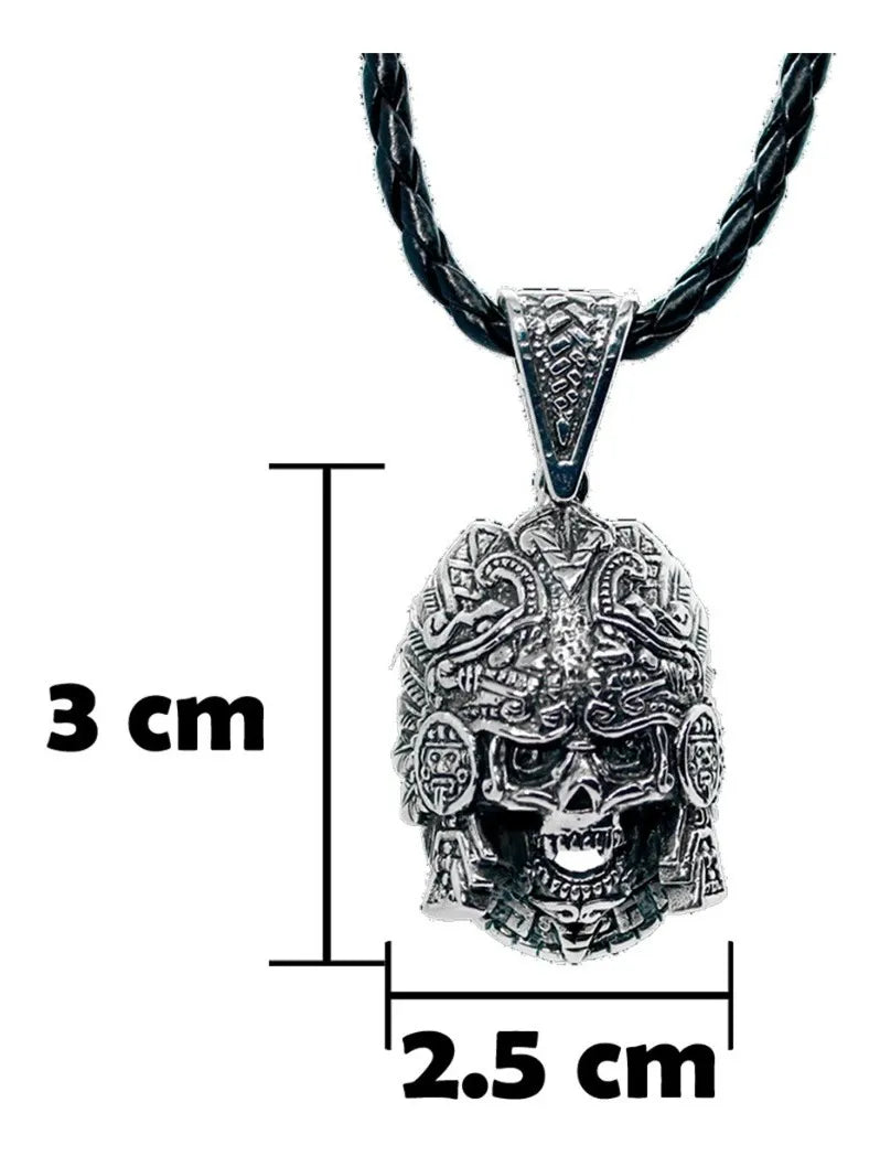 Dije Mictlantecuhtli Plata925 Dios Muerte Azteca Hombre Piel Plata