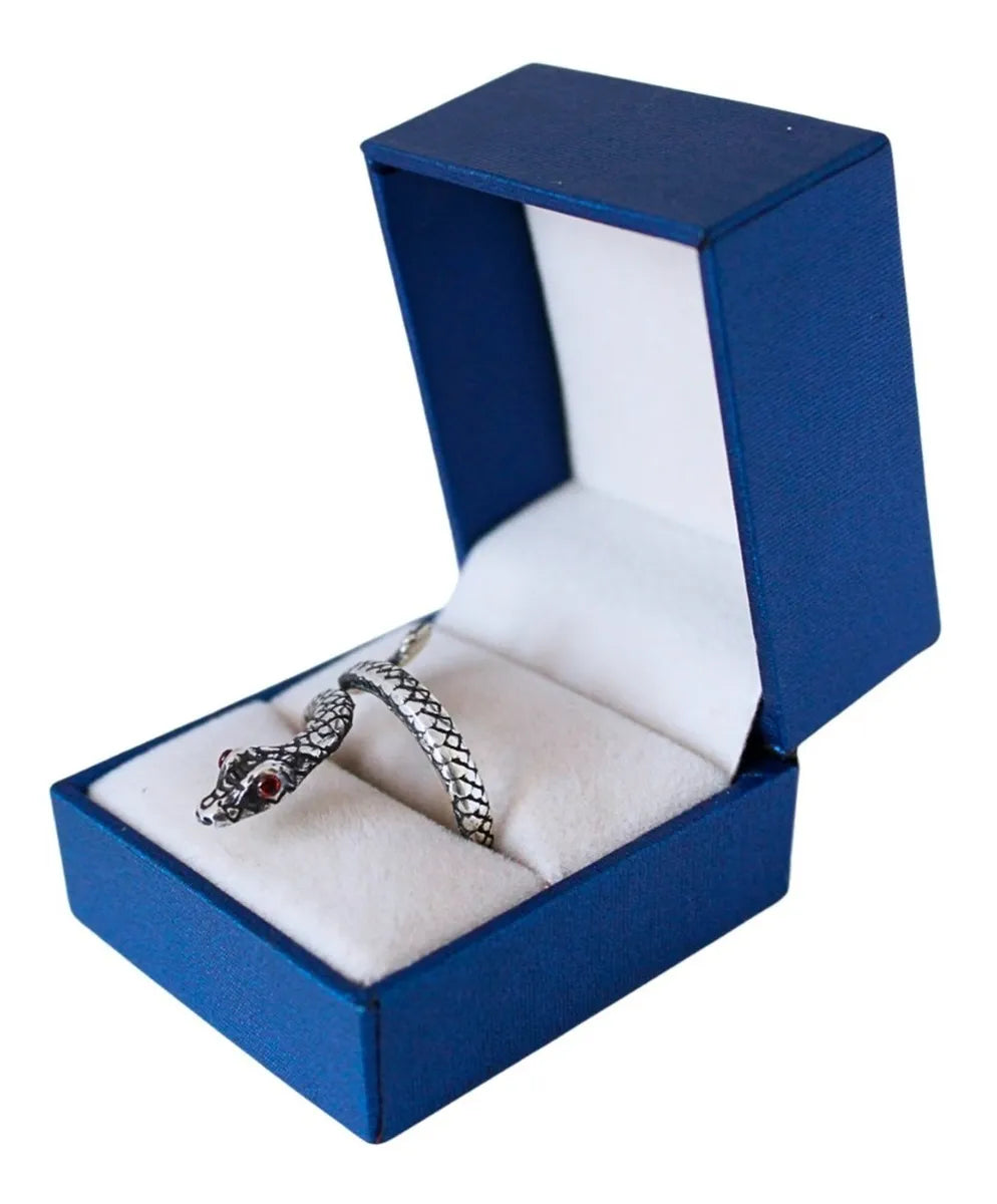 Anillo Serpiente Plata 925 Ojos Rojos Víbora Unisex Unitalla | Joyería Gamma