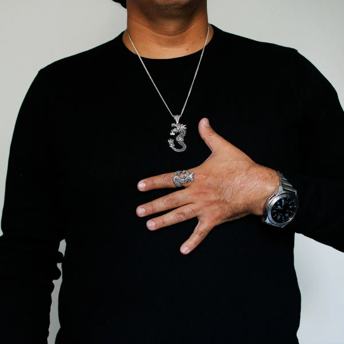 Dije Serpiente Quetzalcóatl Plata 925 Cordón Piel Genuina