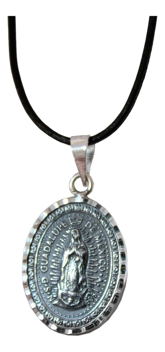 Dije Medallón Virgen Guadalupe Plata Fina 925