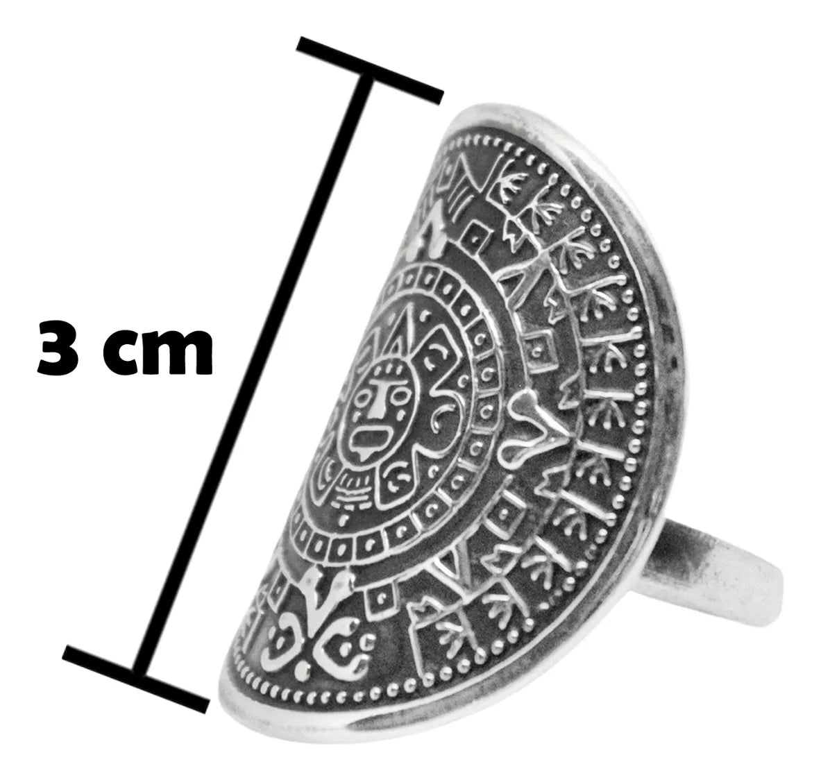 Anillo Mujer Plata 925 Calendario Azteca Piedra Del Sol Nice