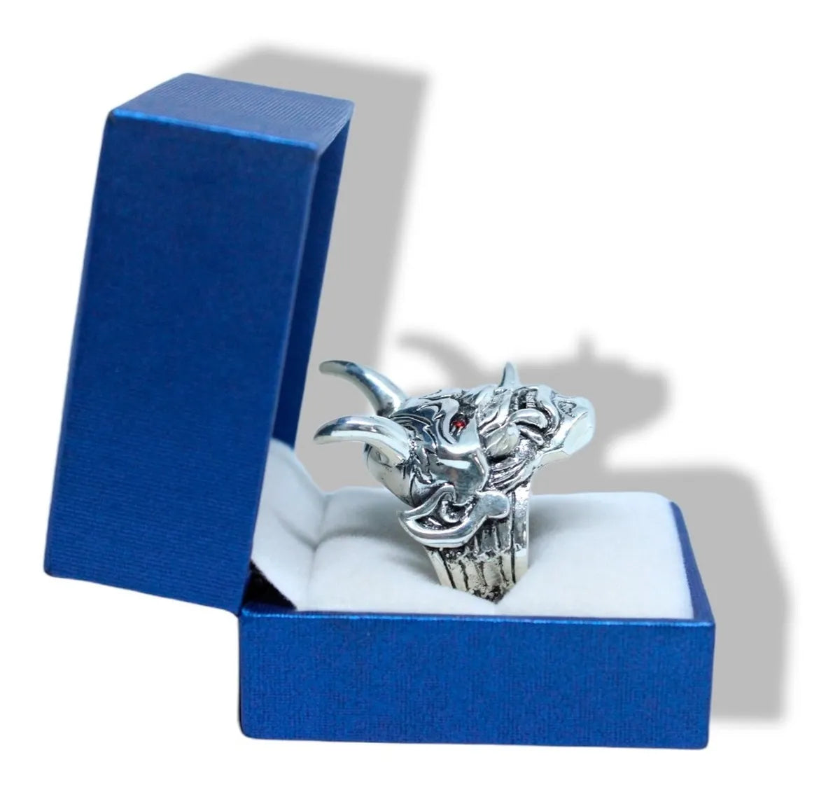 Anillo Demonio Con Cuernos Plata Maciza Esterlina 925 Hombre