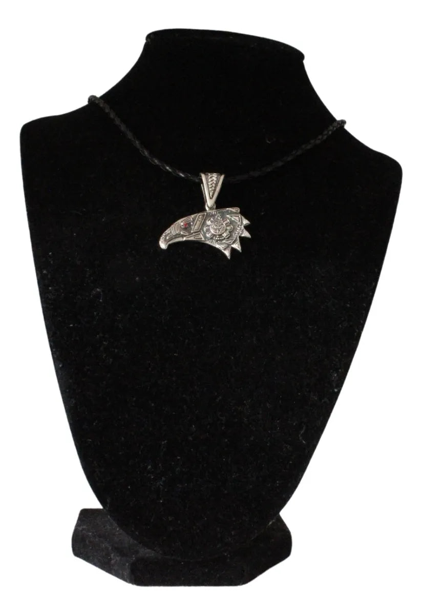 Collar Plata 925 Dije Águila Calendario Azteca Quetzalcóatl