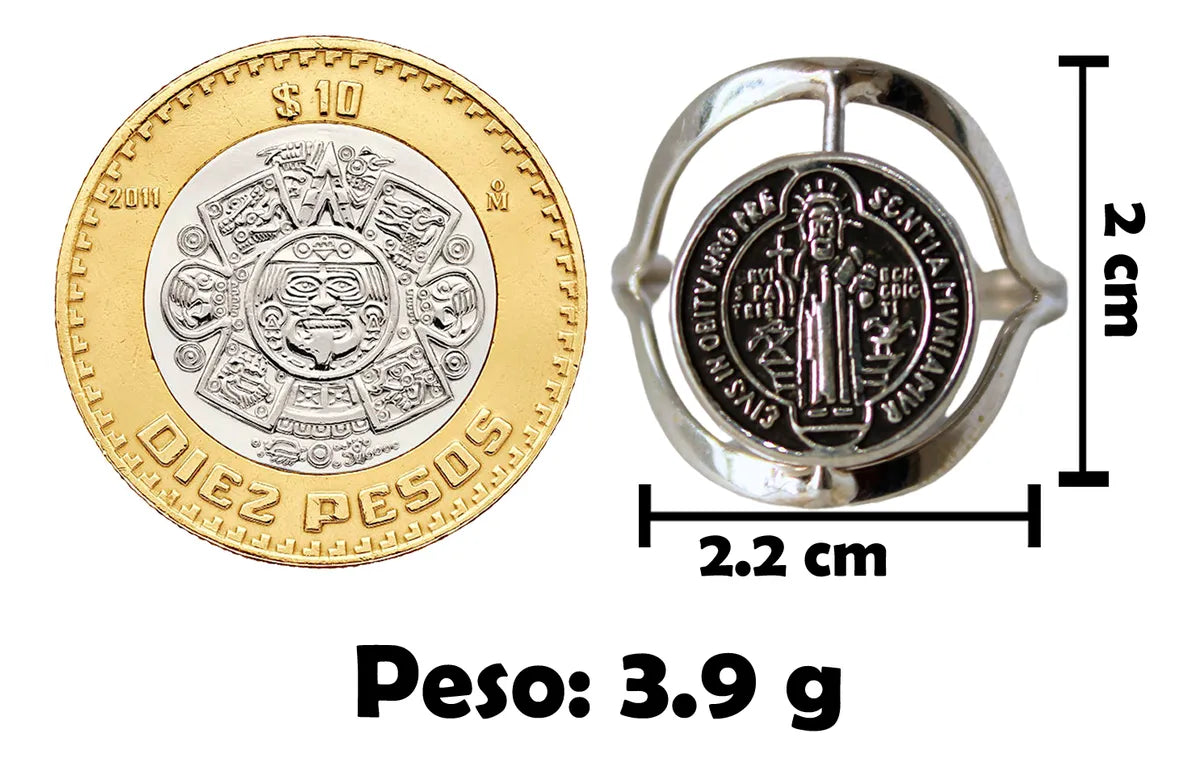 Anillo Mujer Plata 925 San Benito Rotatorio Doble Vista Nice