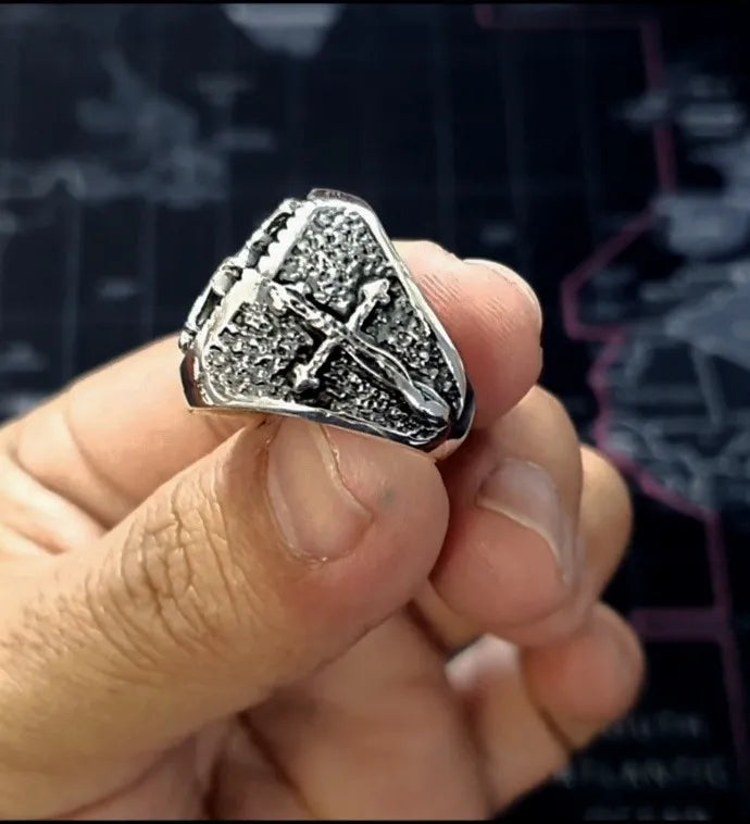 Anillo Templario Plata Fina Esterlina 925 Caballero Hombre