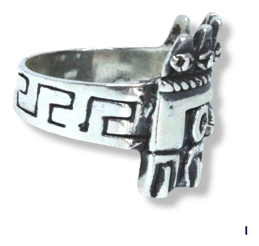 Anillo Dios Tlaloc Plata 925 Maciza Hombre Mujer Artesanal