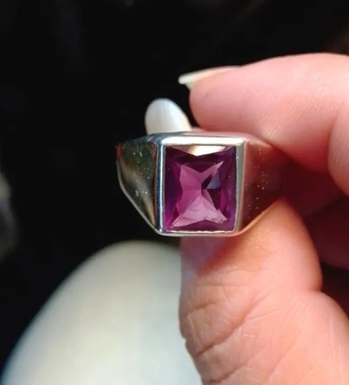 Anillo Hombre Plata 925 Alberto Alejandrina 8x10mm Taxco