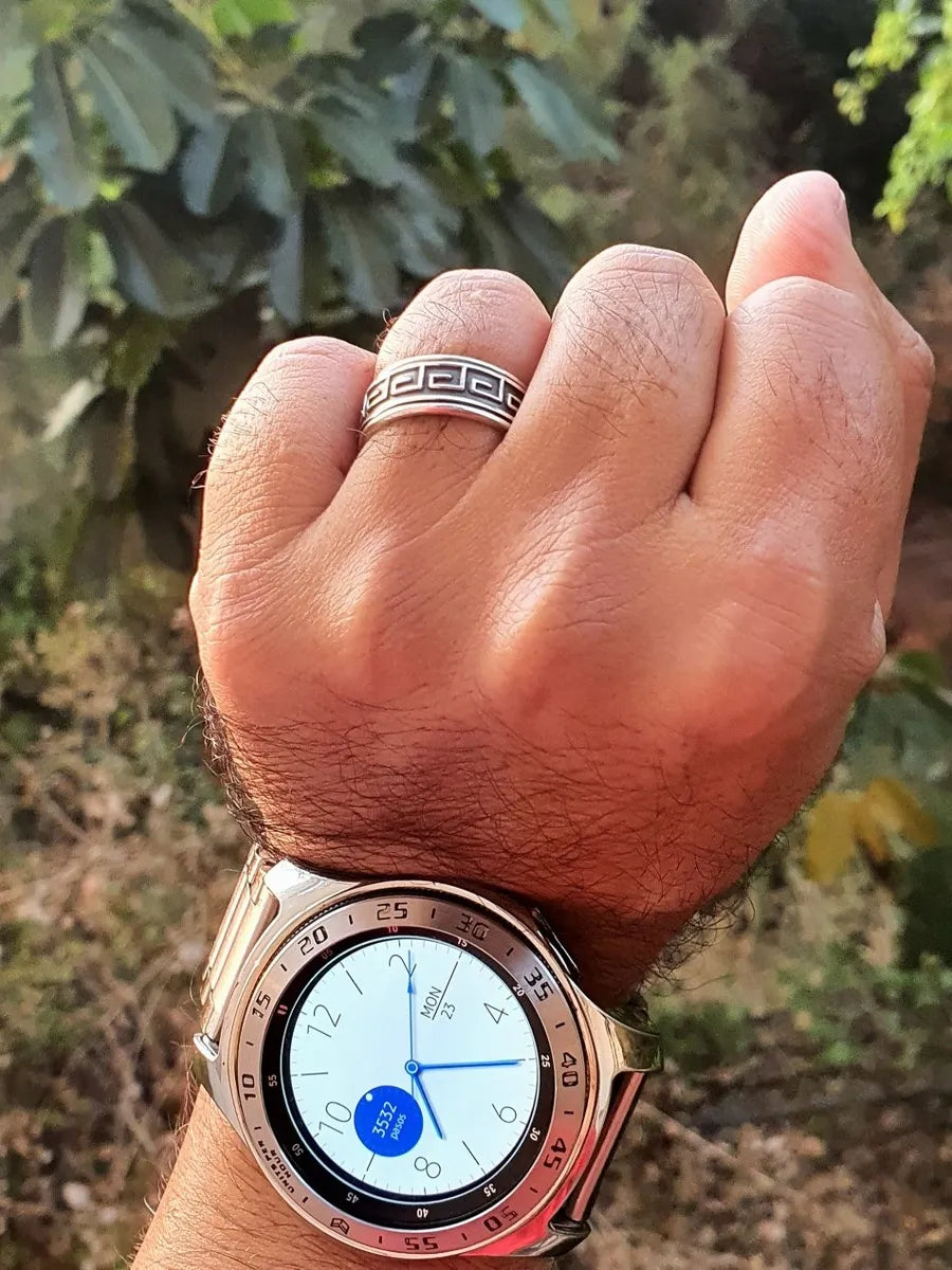 Anillo Plata 925 Grecas Tolteca Giratorio Hombre Mujer Taxco