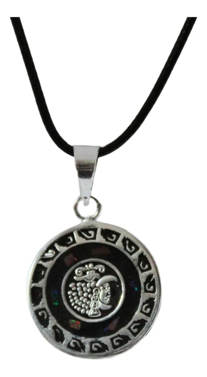 Dije Calendario Azteca Ópalo Guerrero Jaguar Plateado Plateado