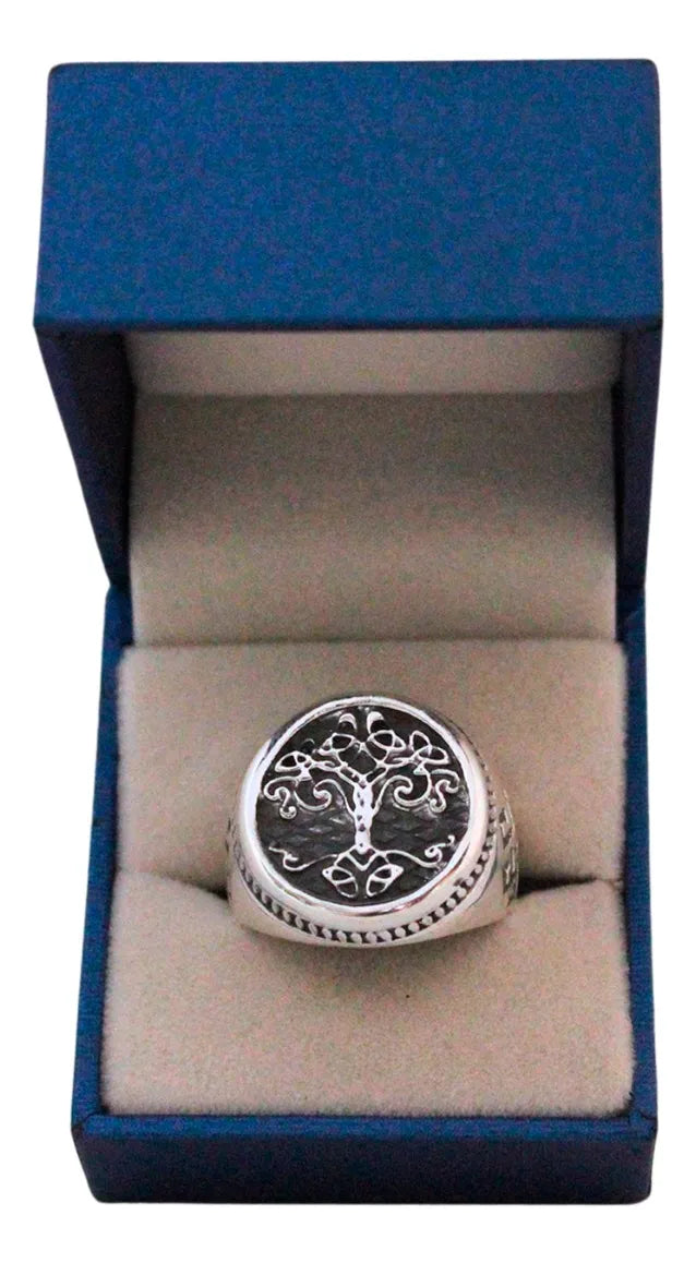 Anillo Hombre Plata 925 Árbol De La Vida Joyería Caballero