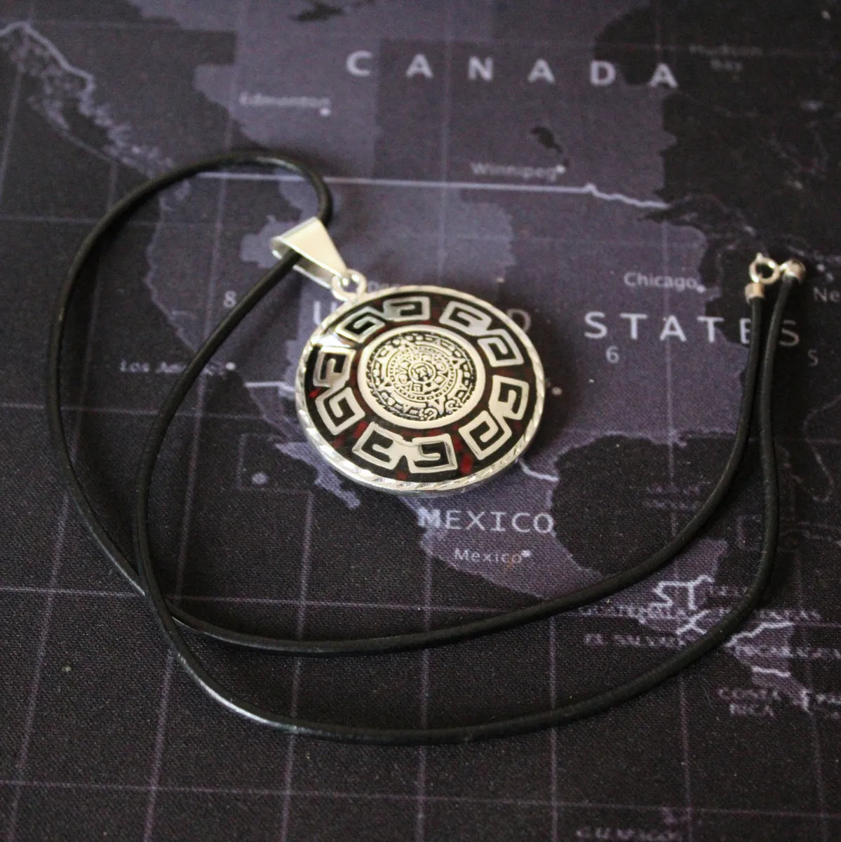 Dije Calendario Azteca Guerrero Jaguar Plata 925 Hombre Nice Plateado